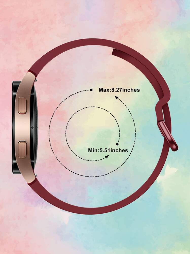 1 条柔软硅胶运动表带，兼容三星 Galaxy Watch 6（44 毫米/40 毫米）、Galaxy Watch 5/Watch 4（40 毫米/44 毫米）、Galaxy Watch 5 Pro（45 毫米）和 Watch 6 Classic（47 毫米/43 毫米），适合男女作为返校学生的礼物 - 酒紅色 - 查看 4