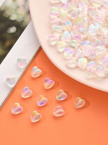 約100顆透明亞克力心形珠子,可用於diy珠寶製作,可用於手鍊和項鍊diy - 無色 - 查看 2