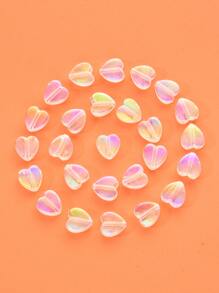 約100顆透明亞克力心形珠子,可用於diy珠寶製作,可用於手鍊和項鍊diy - 無色 - 查看 4