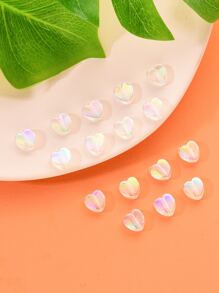 約100顆透明亞克力心形珠子,可用於diy珠寶製作,可用於手鍊和項鍊diy - 無色 - 查看 5