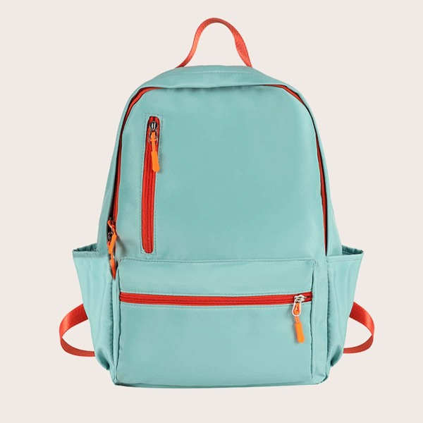 

Minimalist Contrast Binding Backpack, Green