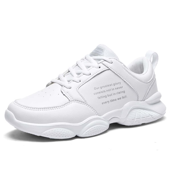 

Letter Graphic Lace-up Chunky Sneakers, White