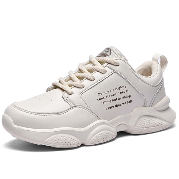 

Letter Graphic Lace-up Chunky Sneakers, Beige