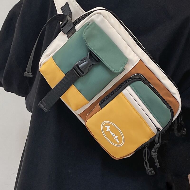 

Guys Colorblock Pocket Front Fanny Pack, White