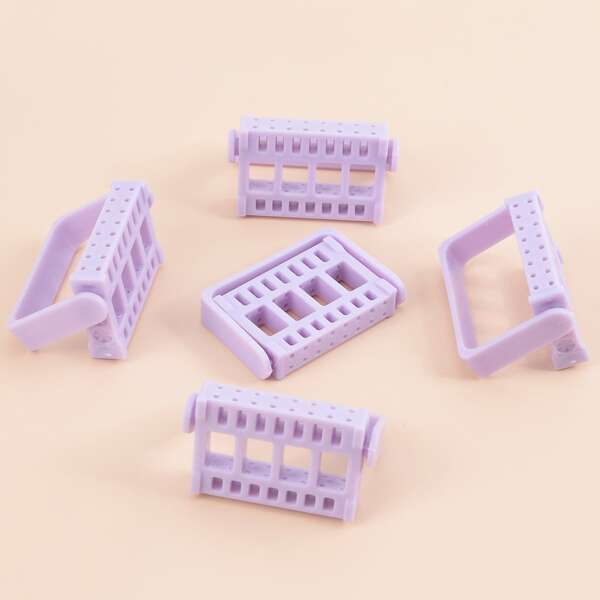 

16 Holes Nail Polishing Head Display Stand, Purple