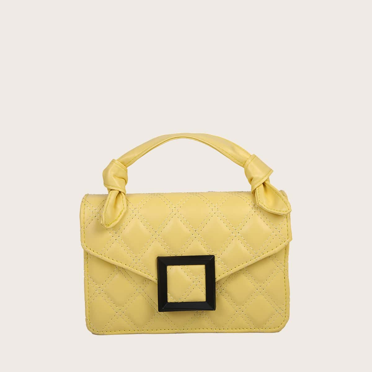 

Quilted Flap Satchel Bag, Yellow