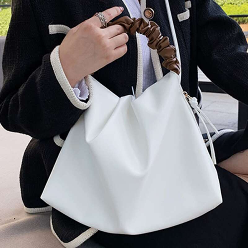 

Minimalist Ruched Bag, White