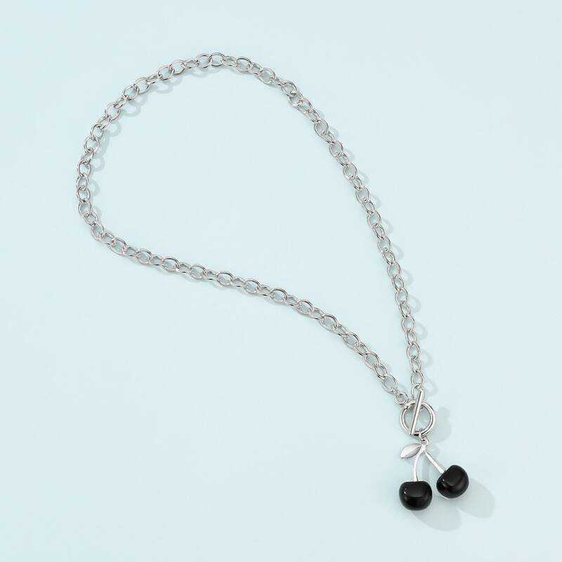 

Cherry Decor Chain Necklace, Multicolor