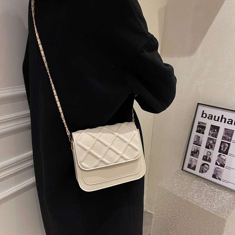 

Minimalist Flap Crossbody Bag, White