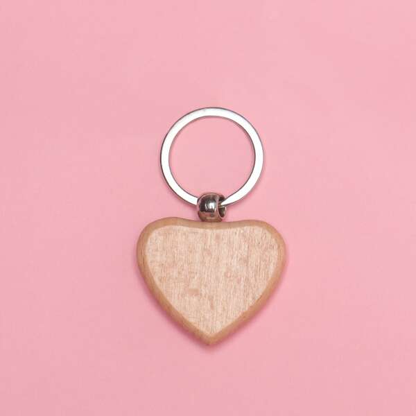

Heart Charm Keychain, Brown