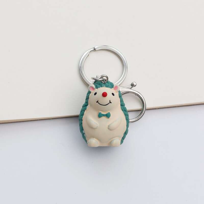 

Hedgehog Charm Keychain, Green