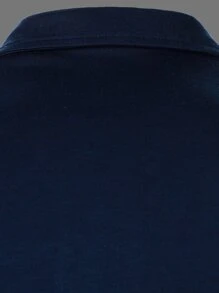 Manfinity Homme Men Colour Block Contrast Tape Polo Shirt - Blue and White - View 6