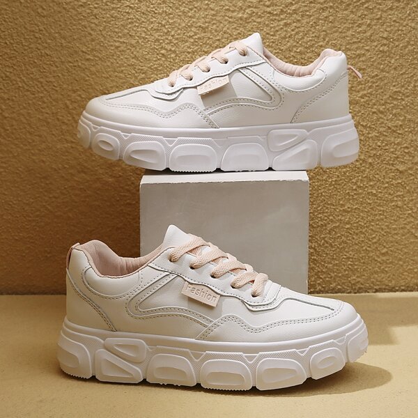 

Minimalist Lace Up Front Skate Shoes, White