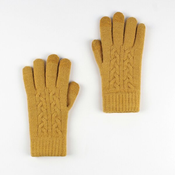 

1pair Solid Gloves, Yellow