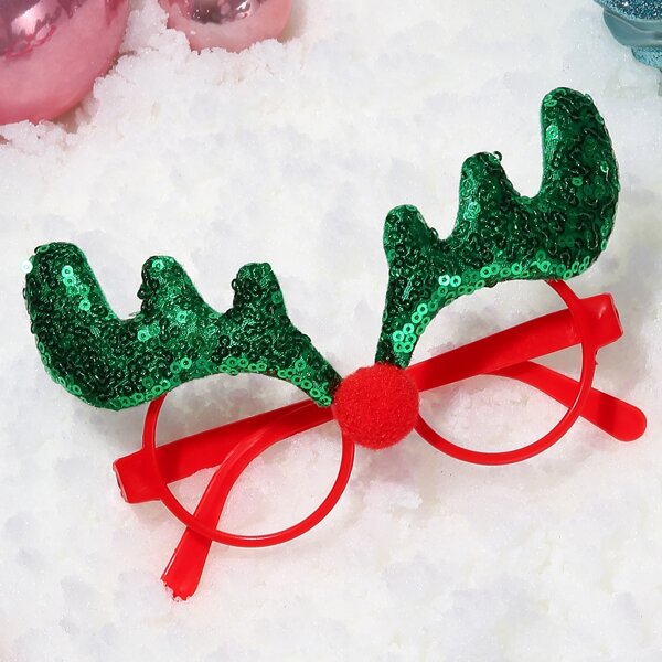 

Christmas Antler Decor Glasses Frame, Red