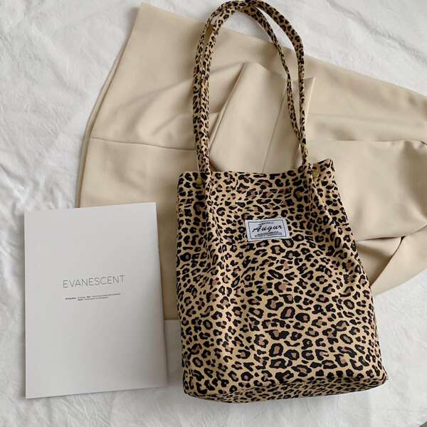 

Leopard Graphic Large Capacity Tote Bag, Multicolor