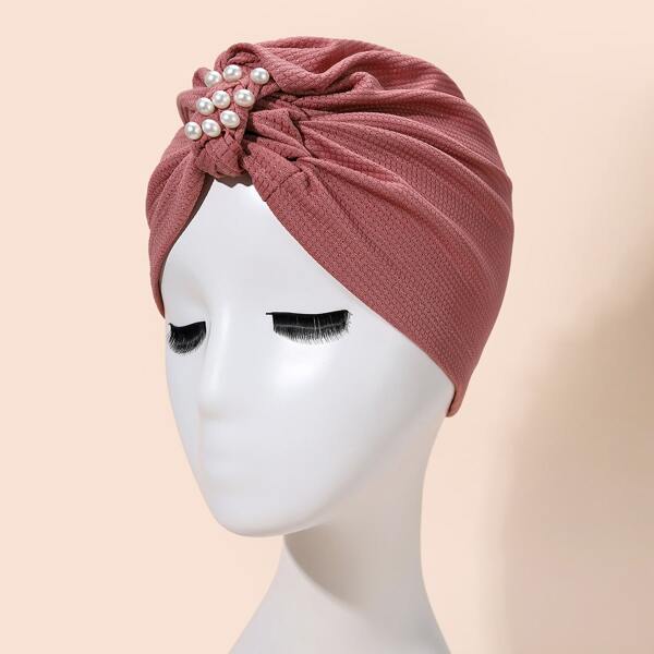 

Faux Pearl Decor Head Wrap, Pink