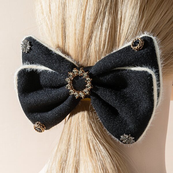 

Bow Decor Hair Clip, Black