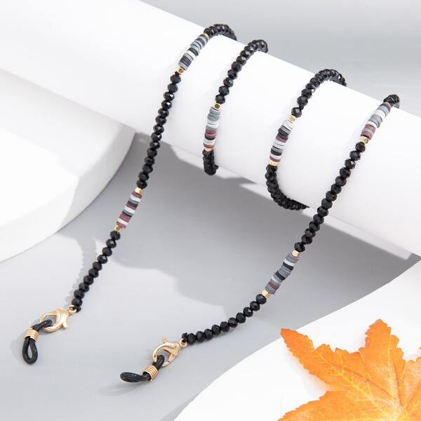 

Beaded Glasses Chain, Black
