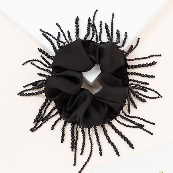

Bead Decor Scrunchie, Black