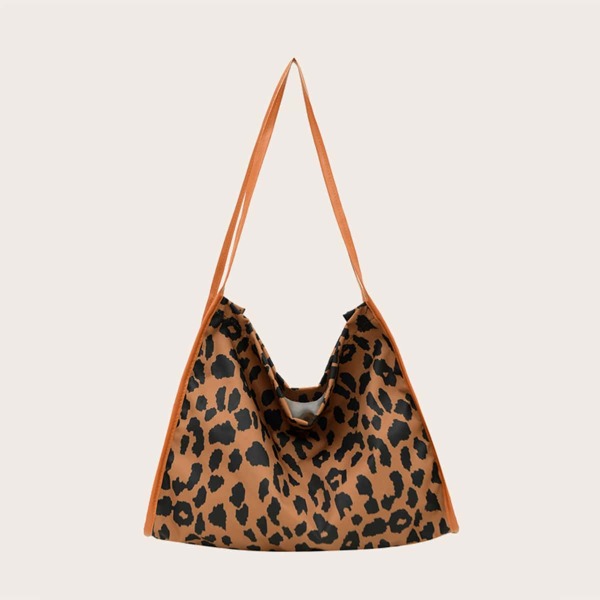 

Leopard Pattern Shoulder Tote Bag, Multicolor