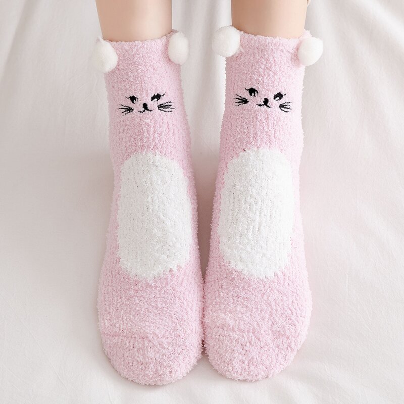 

Cat Embroidered Socks, Multicolor