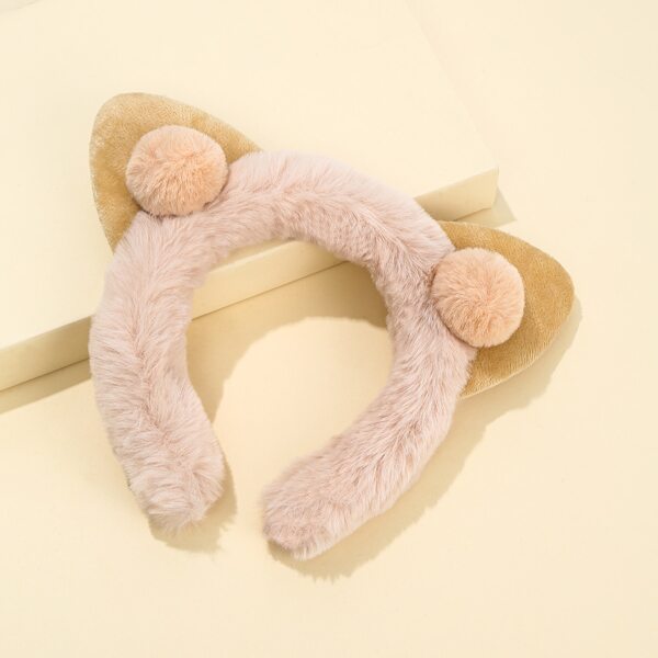 

Cat Ear Decor Fluffy Headband, Khaki