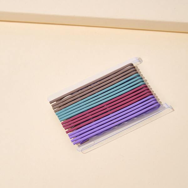 

16pcs Solid Hair Clip, Multicolor