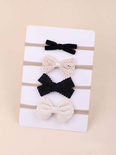 bilicaca 4pcs Baby Bow Decor Hair Band Love Valentine