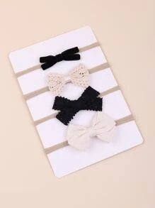 bilicaca 4 件装婴儿蝴蝶结装饰发带 情人节爱心款 - 彩色 - 查看 2