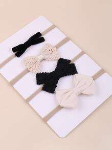 bilicaca 4 件装婴儿蝴蝶结装饰发带 情人节爱心款 - 彩色 - 查看 3