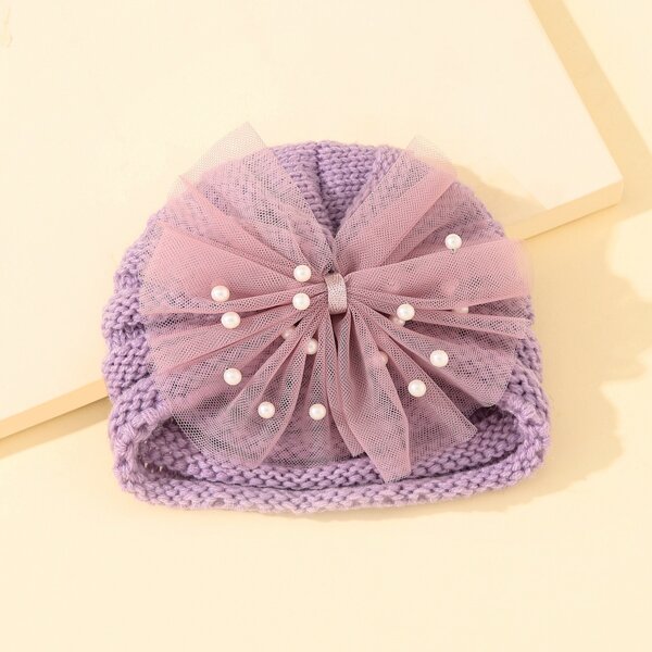

Baby Faux Pearl Decor Hat, Purple