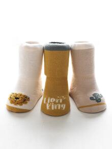 3pairs Baby Plant Print Socks - Multicolor - View 4