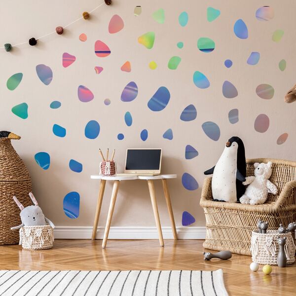 

1set Stone Print Wall Sticker, Multicolor