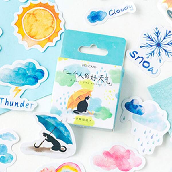 

45pcs Weather Pattern Sticker, Multicolor