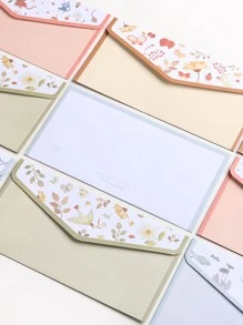 9入組植物樣式隨機信封和信紙套裝 - 彩色 - 查看 1
