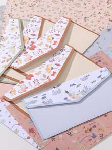 9入組植物樣式隨機信封和信紙套裝 - 彩色 - 查看 6