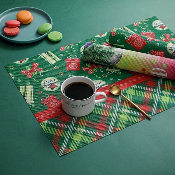 

1pc Random Christmas Print Placemat, Multicolor