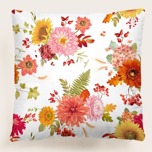 

Floral Print Cushion Cover Without Filler, Multicolor