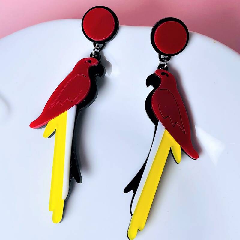 

Parrot Drop Earrings, Multicolor