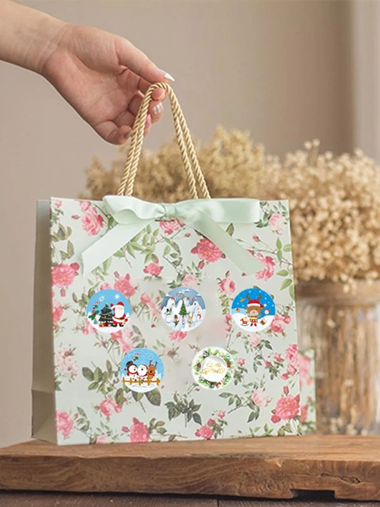 1 rollo Pegatina Navidad con estampado de dibujos animados - Multicolor - Ver 2