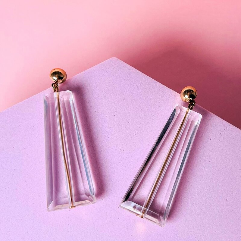 

Clear Geo Shaped Drop Earrings