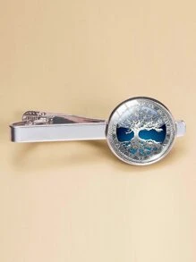 男士圓形裝飾領帶夾 - 彩色 - 查看 1