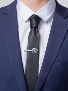 男士圓形裝飾領帶夾 - 彩色 - 查看 2