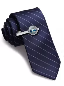 男士圓形裝飾領帶夾 - 彩色 - 查看 4