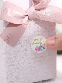 1roll Birthday Slogan Graphic Sticker,Christmas - Multicolor - View 2