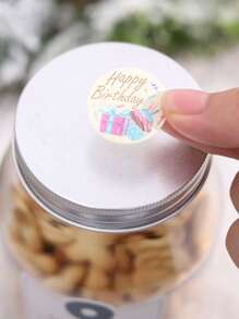 1roll Birthday Slogan Graphic Sticker,Christmas - Multicolor - View 3