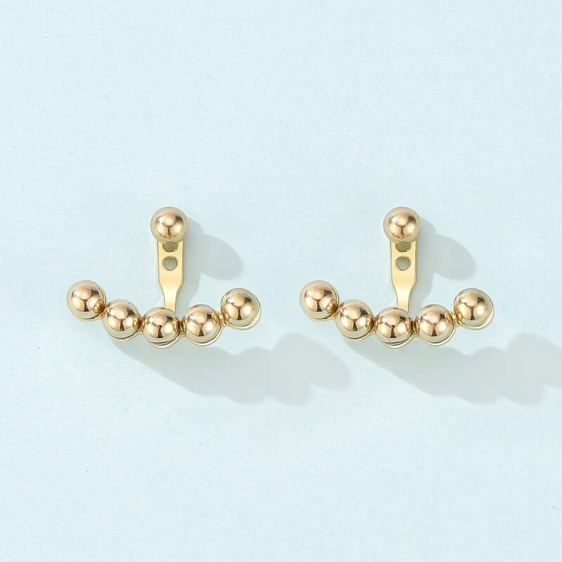 

Bead Decor Earrings, Gold