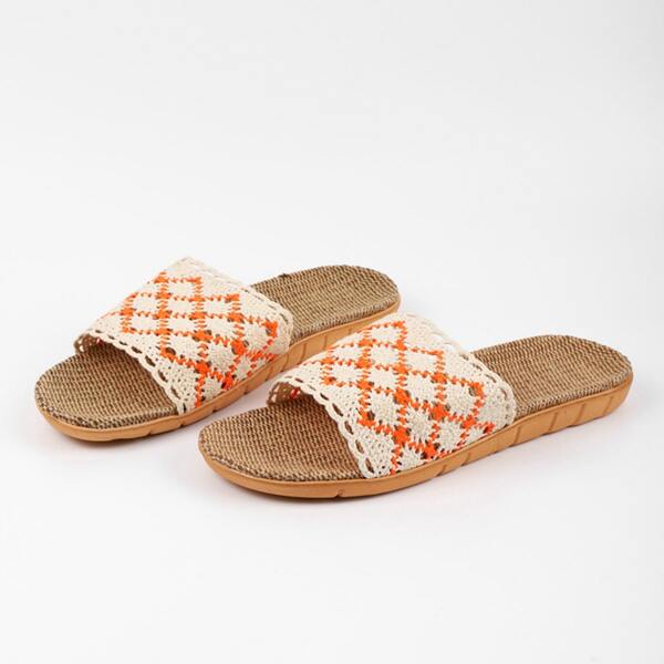 

Geo Graphic Knit Espadrille Slides, Multicolor