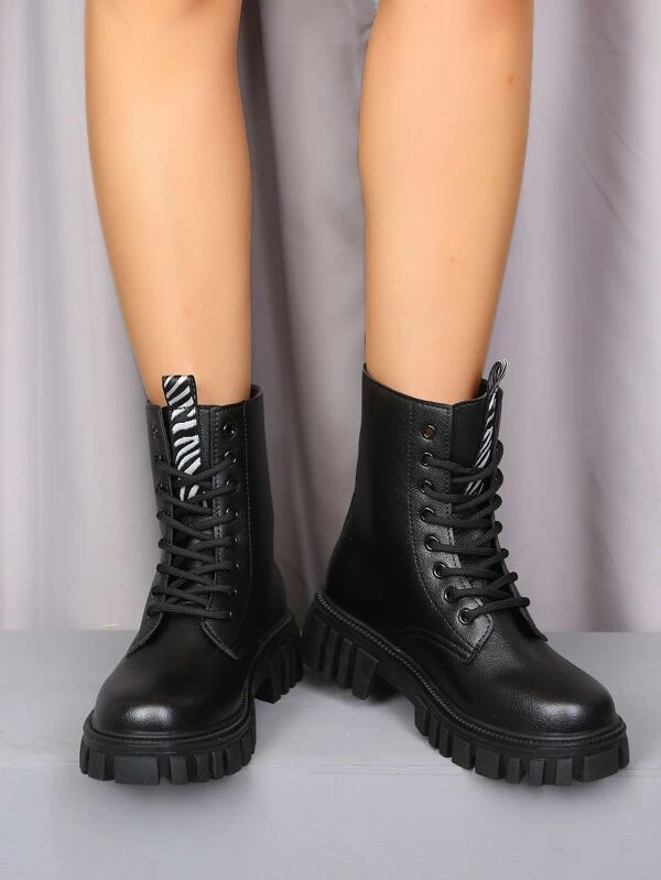 zebra combat boots